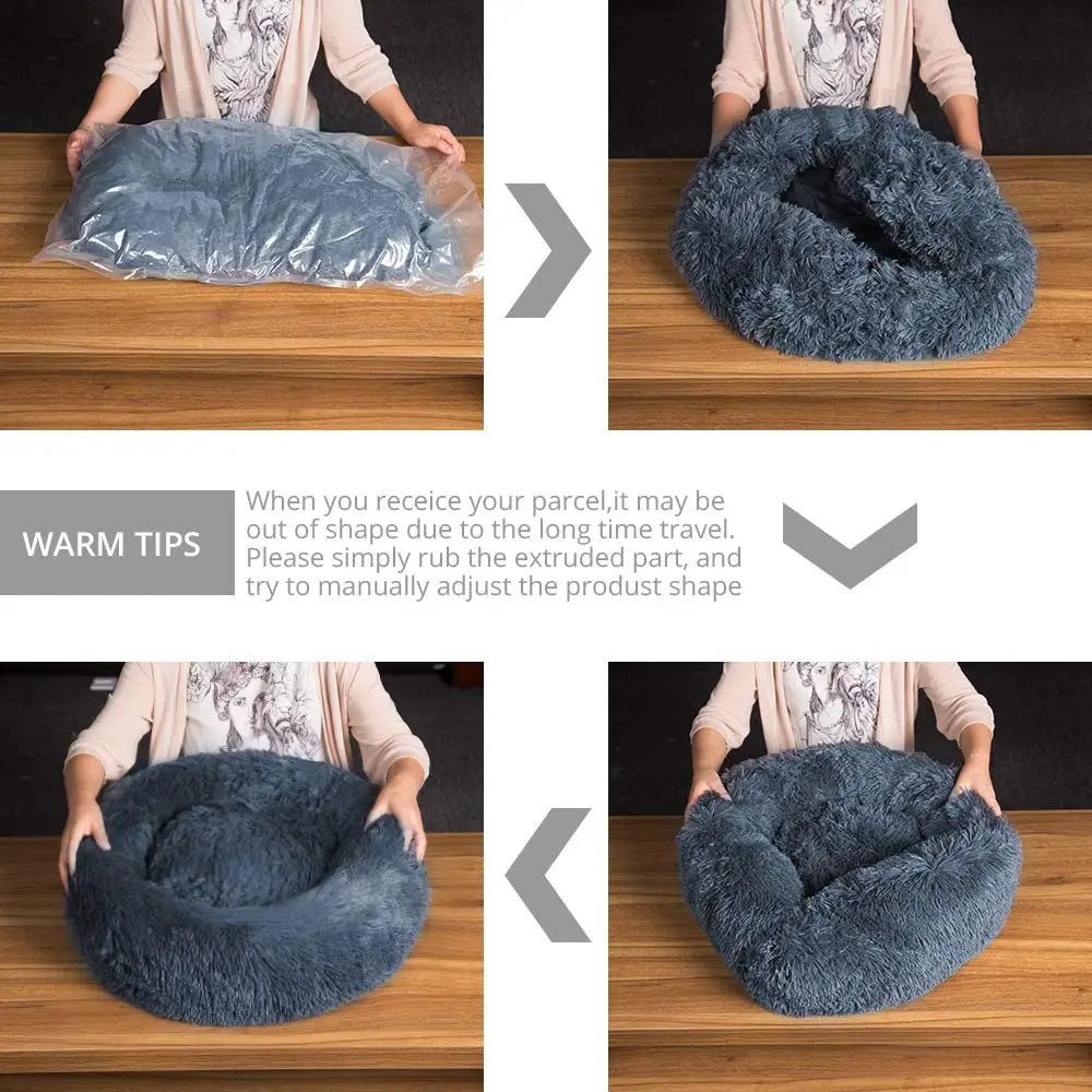 CozyNest Plus – Washable Calming Plush Pet Bed