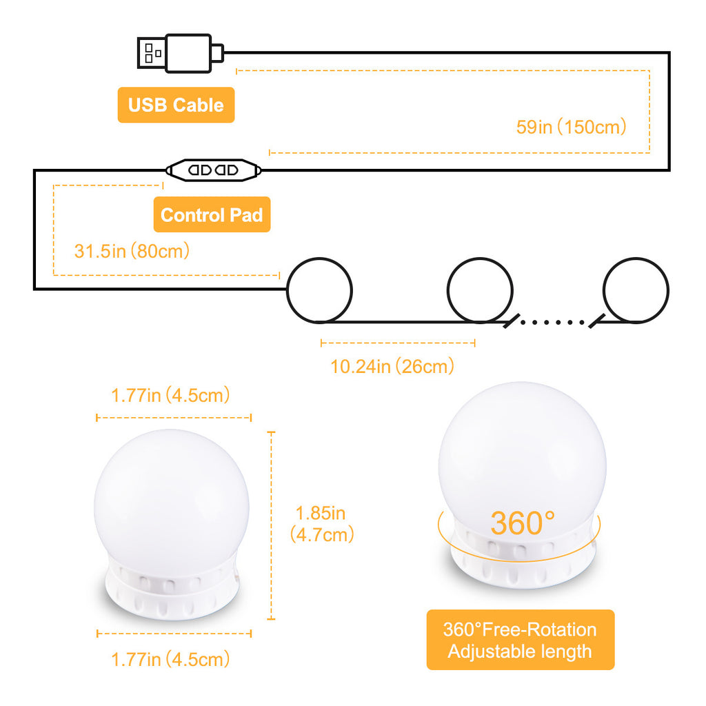 GlowPerfect Vanity LED Light Kit™ – 10 Bulbs