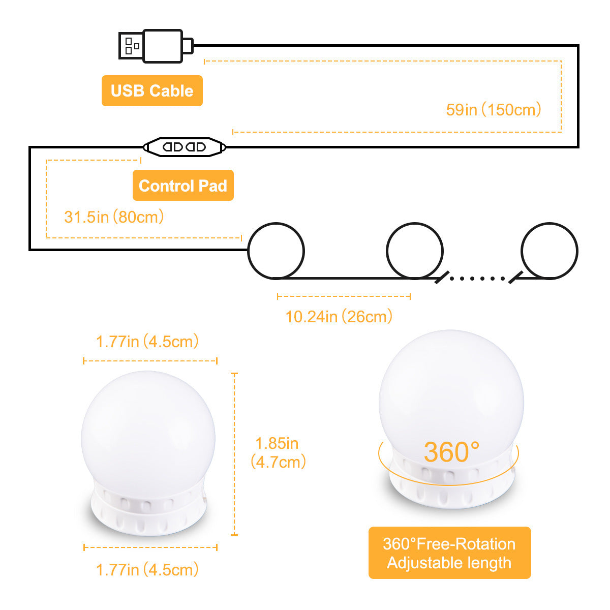 GlowPerfect Vanity LED Light Kit™ – 10 Bulbs