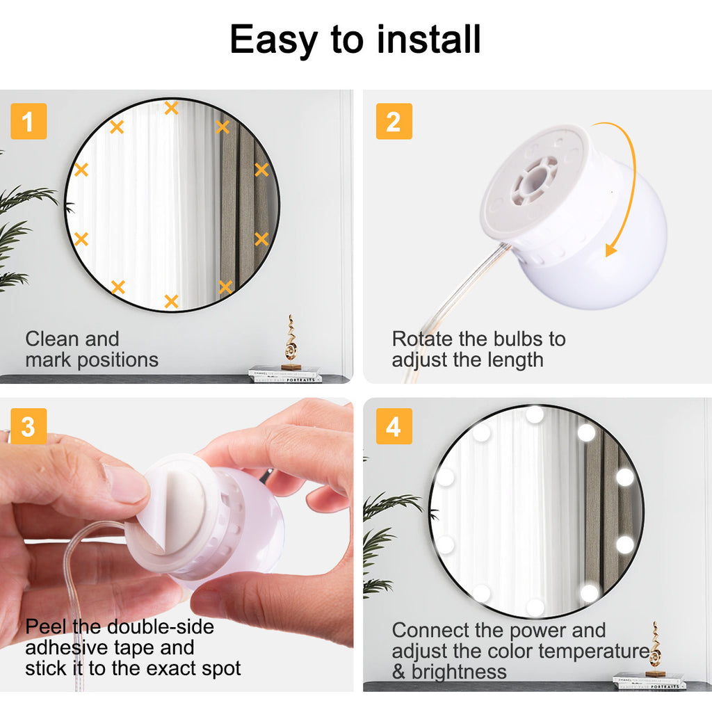 GlowPerfect Vanity LED Light Kit™ – 10 Bulbs