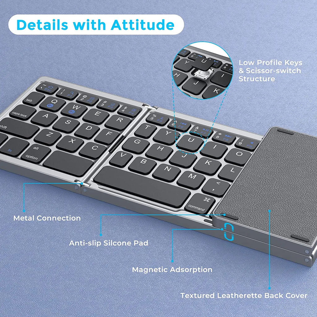 FlexKey Pro – Foldable Bluetooth Keyboard with Touchpad (Bluetooth 5.1)