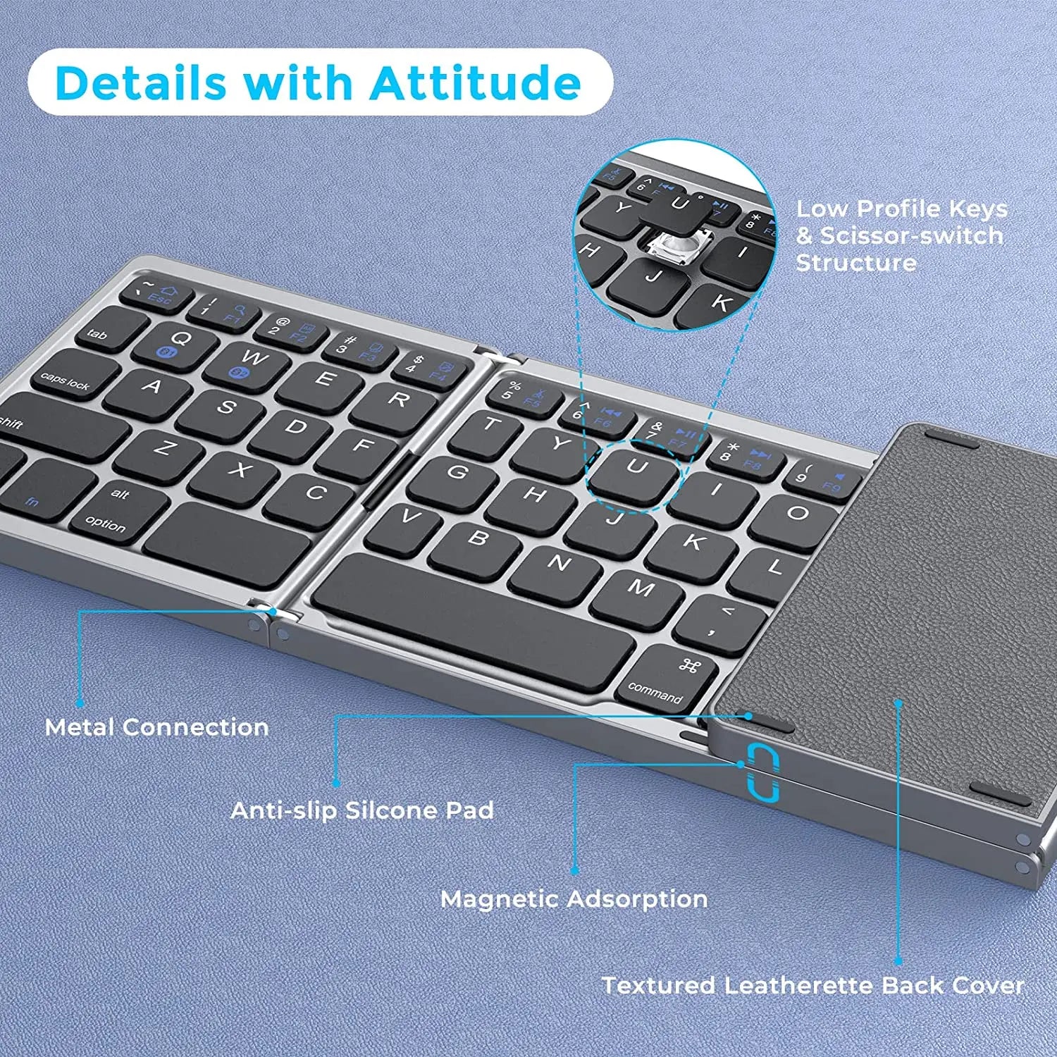 FlexKey Pro – Foldable Bluetooth Keyboard with Touchpad (Bluetooth 5.1)