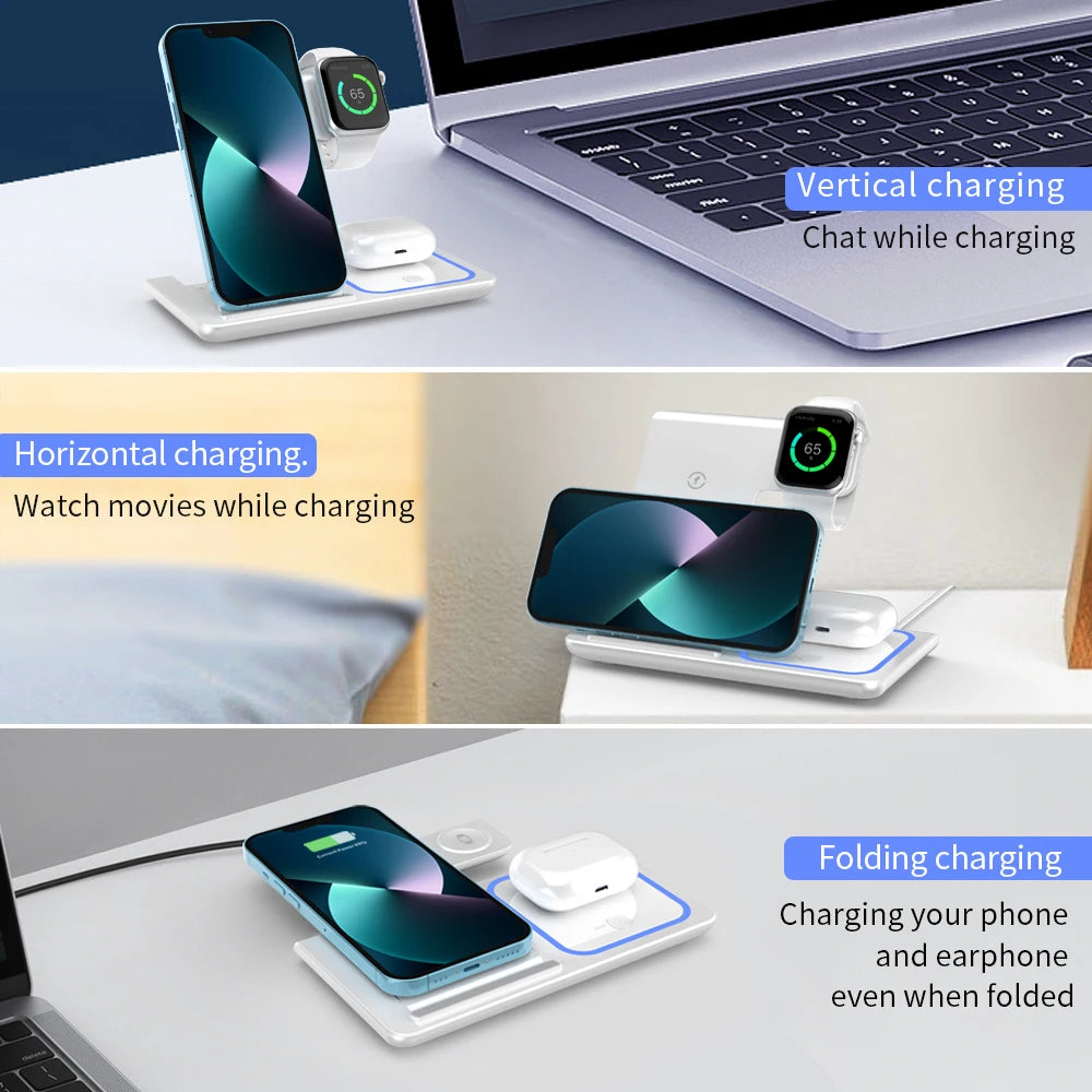 PowerFold Max – 3 in 1 Foldable Wireless Charger Stand (200W Fast Charging)