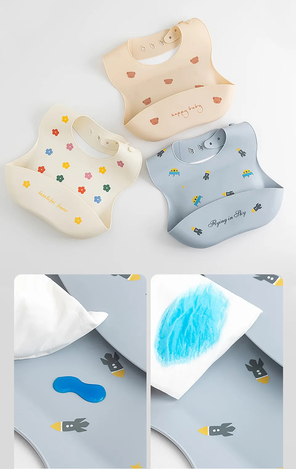 EasyClean Silicone Baby Bibs™