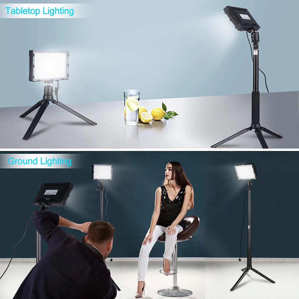 LumiPro Studio – Adjustable LED Video Light Kit with Tripod & Colour Filters