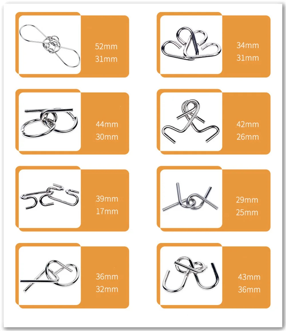 MindLock Challenge – Metal Brain Teaser Puzzle Set