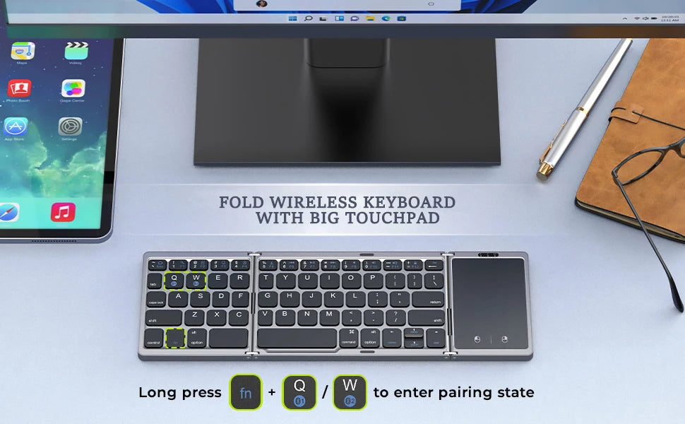 FlexKey Pro – Foldable Bluetooth Keyboard with Touchpad (Bluetooth 5.1)