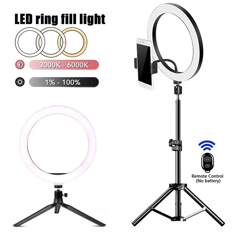 GlowRing Pro – LED Ring Light with Tripod & Remote Control