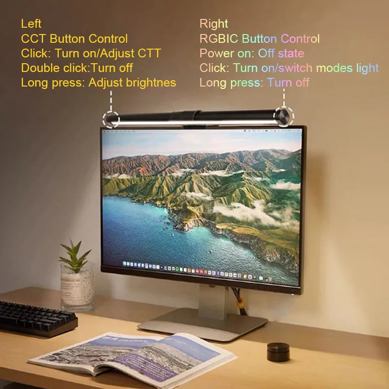 GlowDesk RGB – Smart Monitor Light Bar with Remote Control