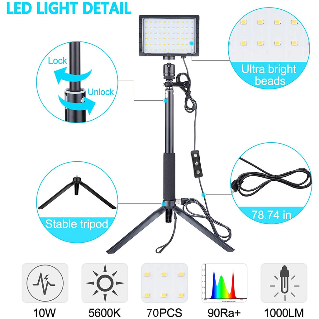 LumiPro Studio – Adjustable LED Video Light Kit with Tripod & Colour Filters