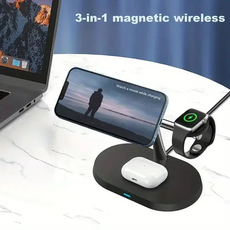 MagCharge Pro – 3 in 1 Magnetic Wireless Charging Stand