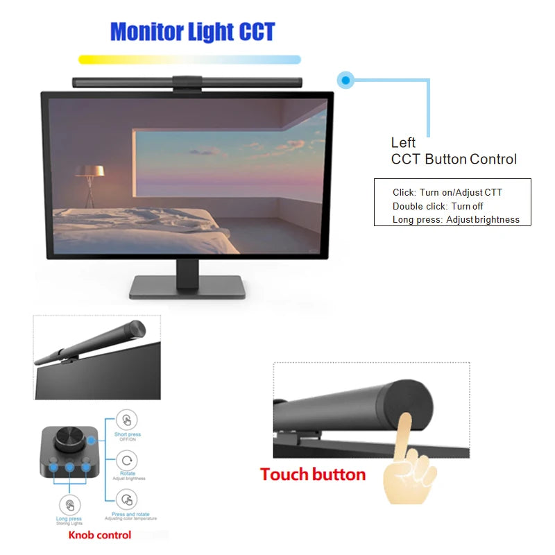 GlowDesk RGB – Smart Monitor Light Bar with Remote Control