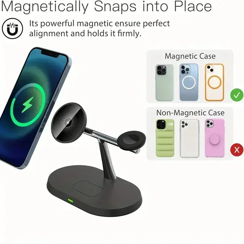 MagCharge Pro – 3 in 1 Magnetic Wireless Charging Stand