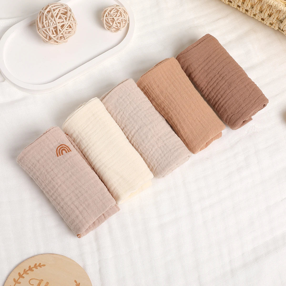 SoftBloom 6-Layer Cotton Baby Washcloth Set™ (5pcs)
