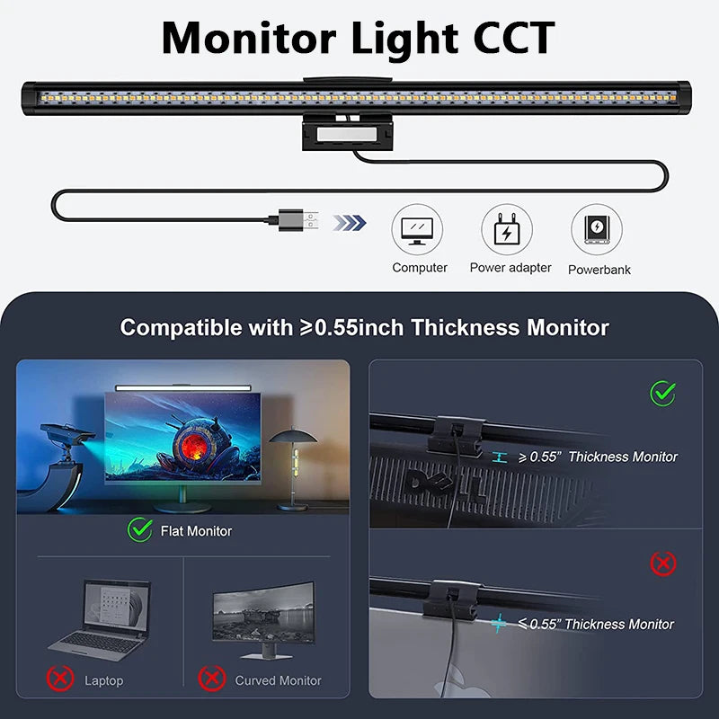 GlowDesk RGB – Smart Monitor Light Bar with Remote Control