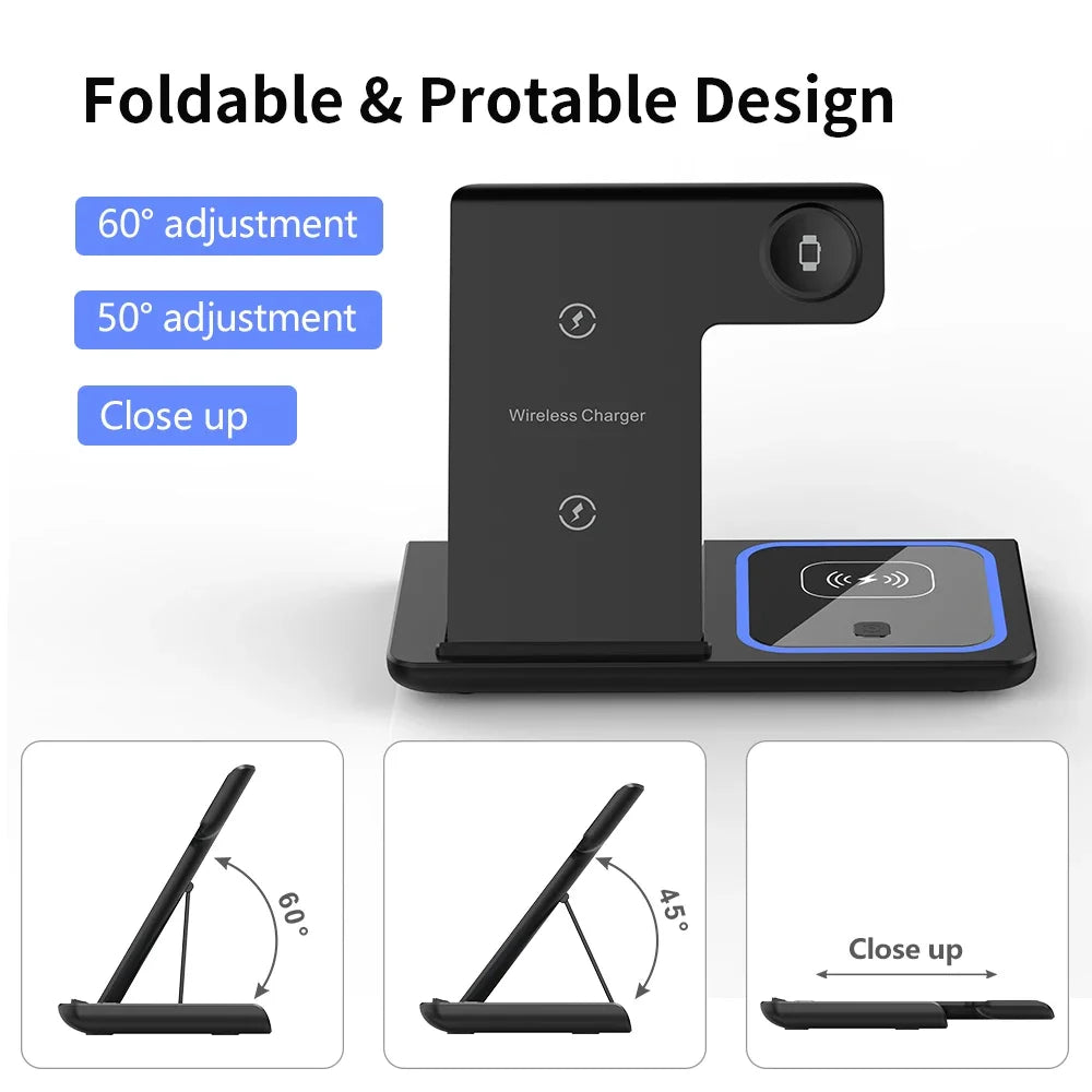 PowerFold Max – 3 in 1 Foldable Wireless Charger Stand (200W Fast Charging)