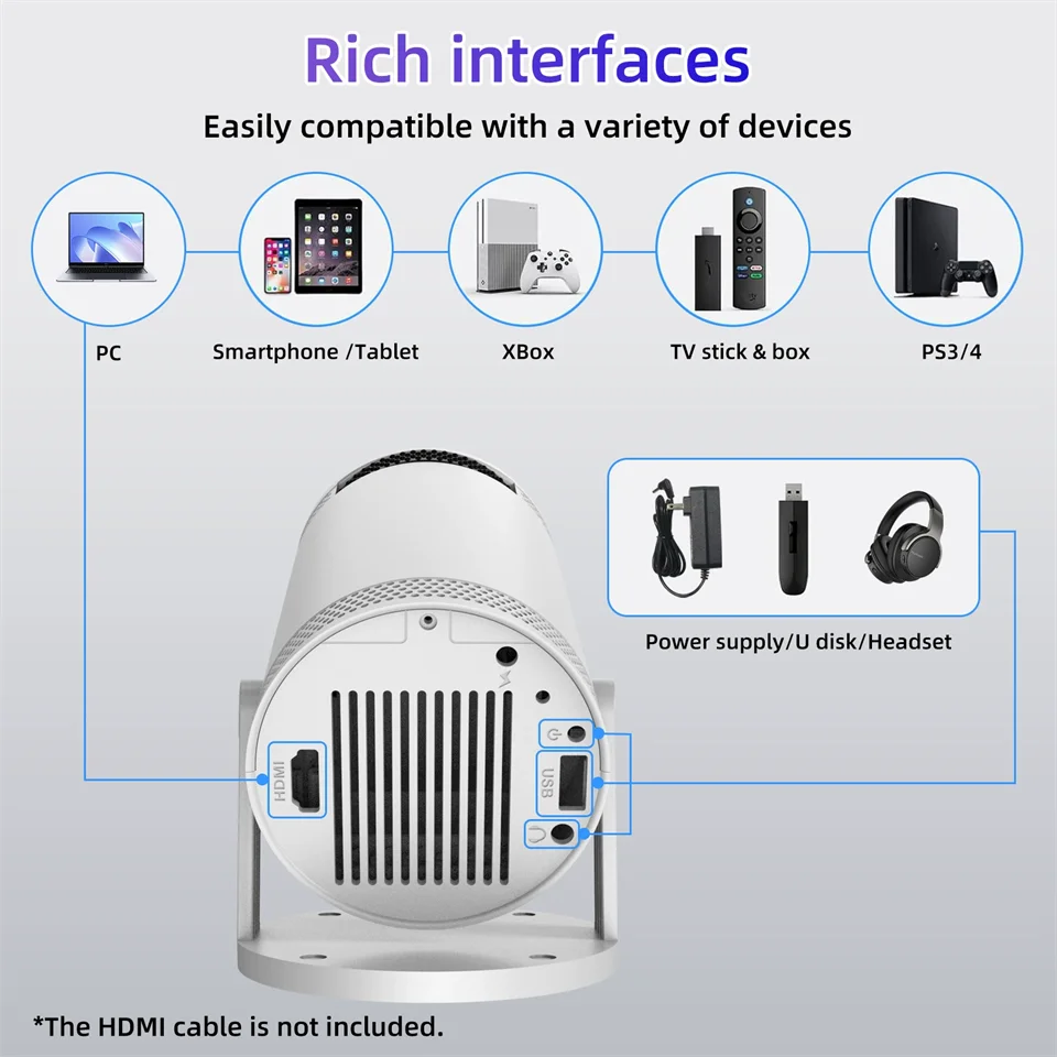 StarBeam Pro – Mini 4K Smart Projector with WiFi 6 & Bluetooth 5.0