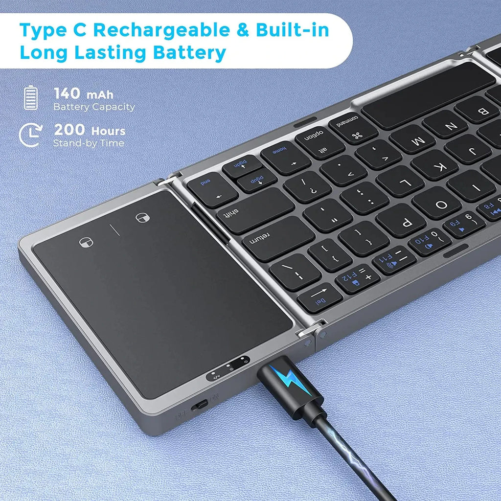 FlexKey Pro – Foldable Bluetooth Keyboard with Touchpad (Bluetooth 5.1)