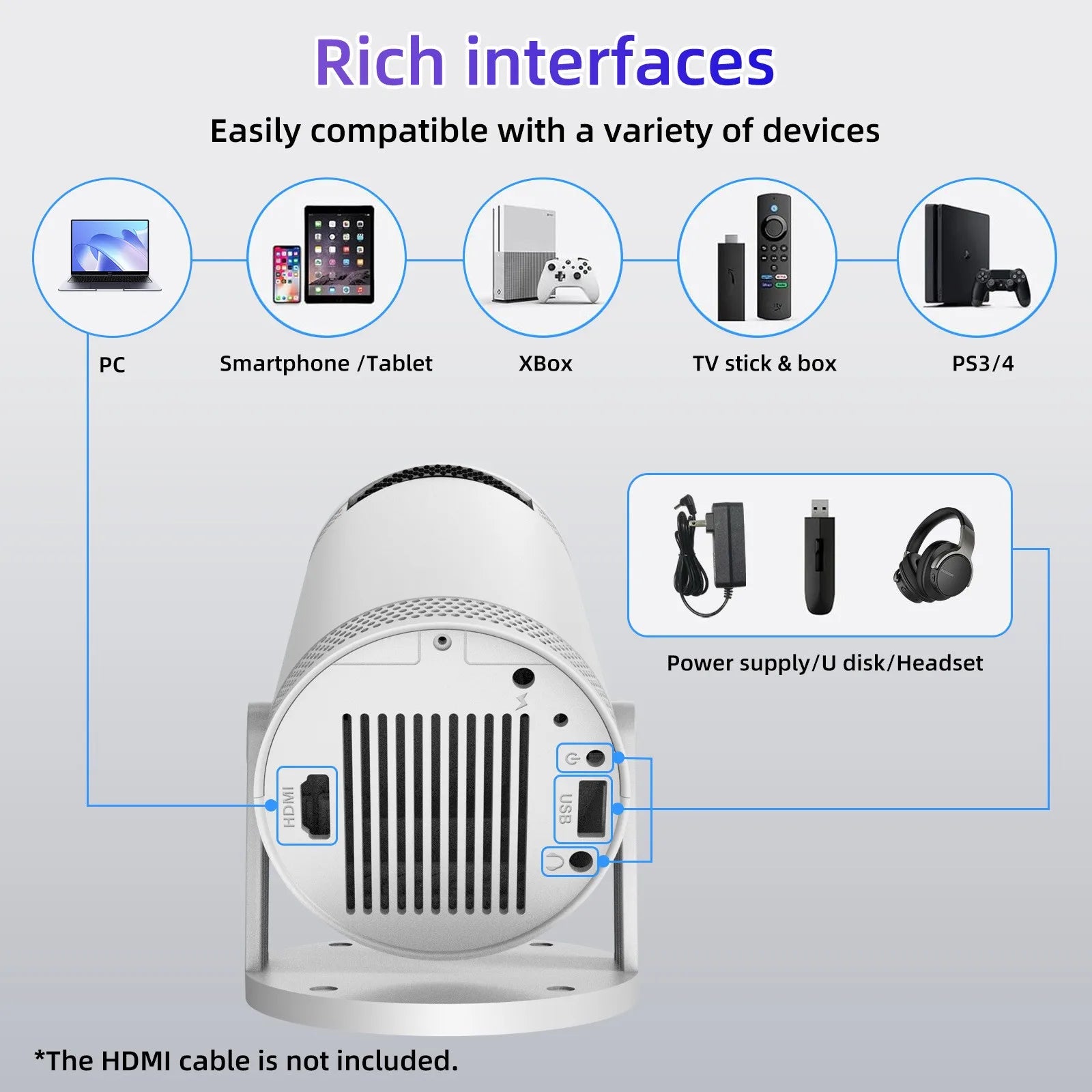 StarBeam Pro – Mini 4K Smart Projector with WiFi 6 & Bluetooth 5.0