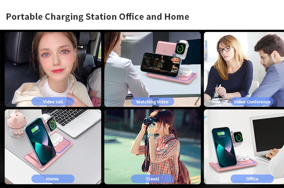 PowerFold Max – 3 in 1 Foldable Wireless Charger Stand (200W Fast Charging)