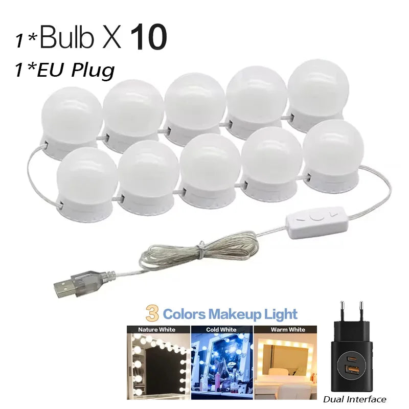 GlowPerfect Vanity LED Light Kit™ – 10 Bulbs