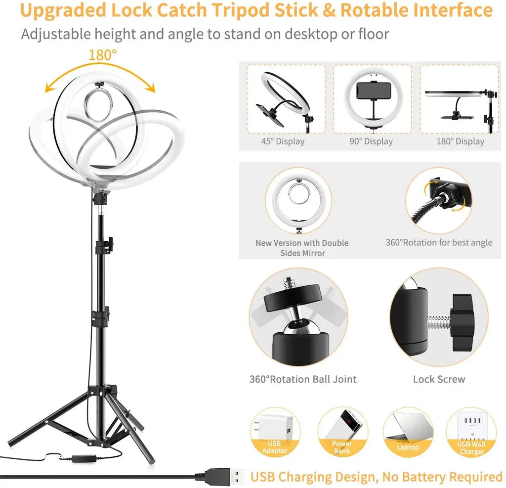 GlowRing Pro – LED Ring Light with Tripod & Remote Control