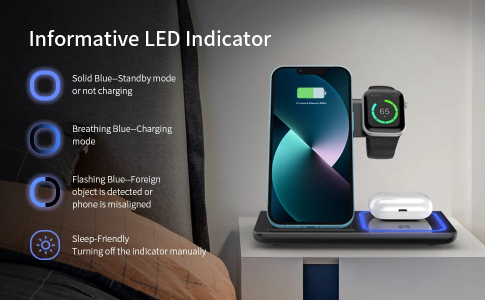 PowerFold Max – 3 in 1 Foldable Wireless Charger Stand (200W Fast Charging)