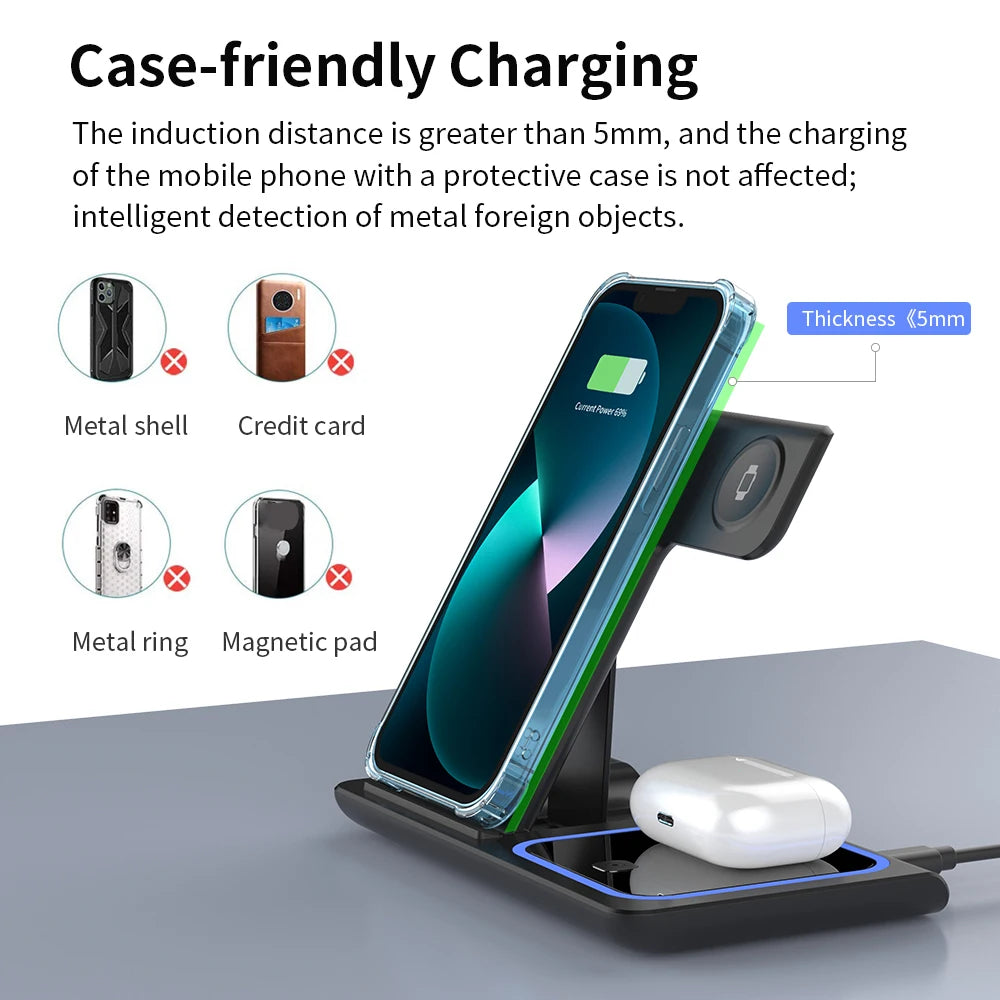 PowerFold Max – 3 in 1 Foldable Wireless Charger Stand (200W Fast Charging)