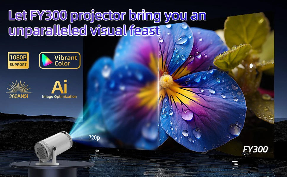 StarBeam Pro – Mini 4K Smart Projector with WiFi 6 & Bluetooth 5.0