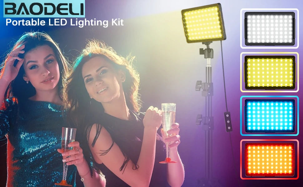 LumiPro Studio – Adjustable LED Video Light Kit with Tripod & Colour Filters