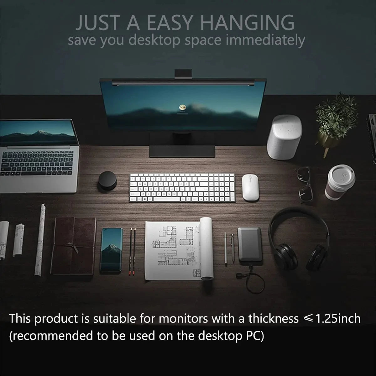 GlowDesk RGB – Smart Monitor Light Bar with Remote Control